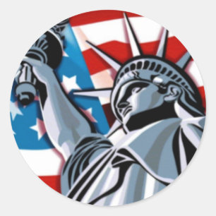 Lady Liberty Runder Aufkleber