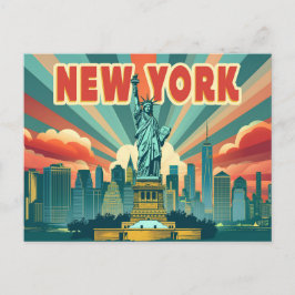 Lady Liberty sagt Hallo: New York City Postkarte