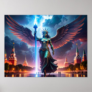 Lady Liberty sagt Russland - Lass die USA los Poster
