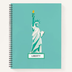 Lady Liberty sur cahier sarcelle