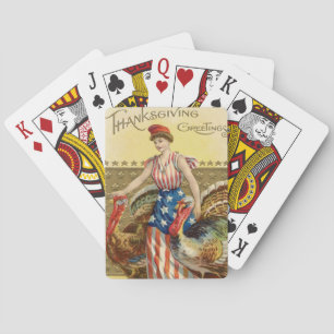 Lady Liberty Truthähne US-Flagge Patriotisch Spielkarten