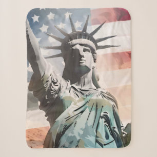 Lady Liberty und die amerikanische Flagge Sherpadecke