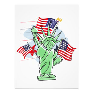 Lady Liberty und Old Glory Fotodruck