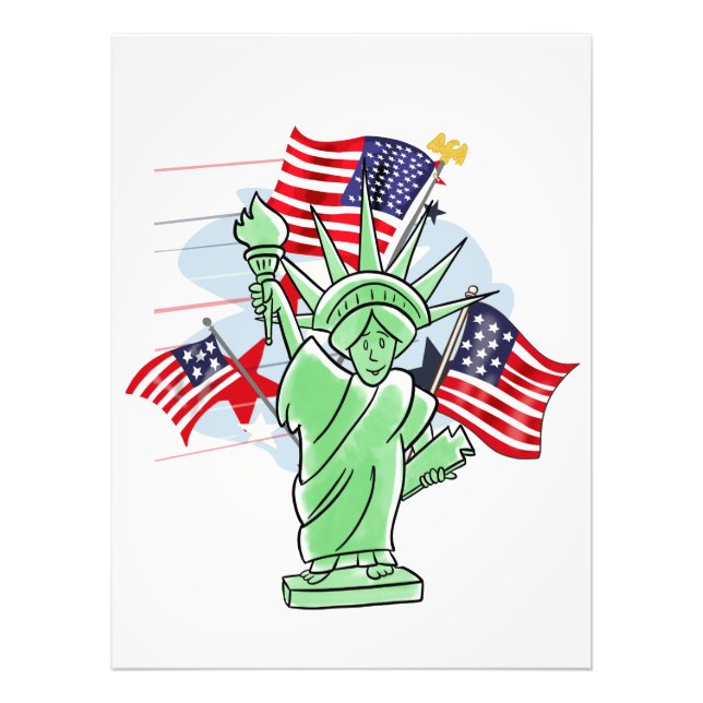 Lady Liberty und Old Glory Fotodruck (Vorne)
