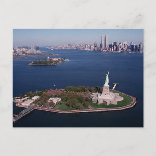 Lady Liberty und Twin Towers World Trade Center NY Postkarte