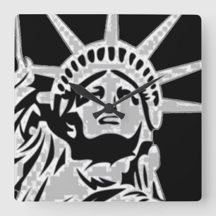 Lady Liberty Wall Clock Quadratische Wanduhr