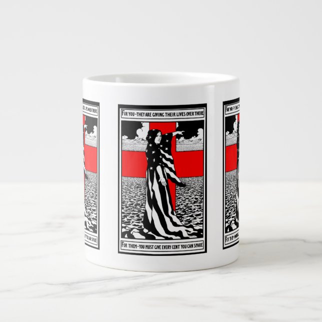 Lady Liberty WWI US Patriotic Poster 1918 Jumbo-Tasse (Vorderseite)