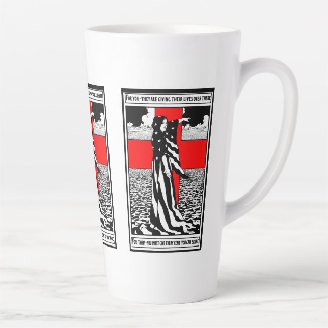 Lady Liberty WWI US Patriotic Poster 1918 Milchtasse (Rechts)