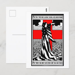 Lady Liberty WWI US Patriotic Poster 1918 Postkarte