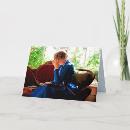 Lady liest, Viktorianisches Zitat Karte