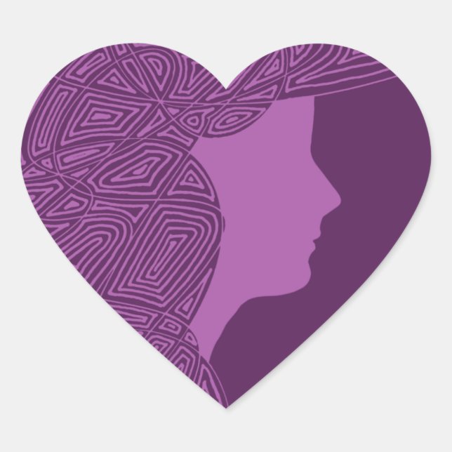 Lady Lila Heart Stickers (Vorderseite)