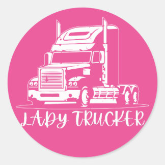 Lady LKWer Lady LKWs Lady LKWs Runder Aufkleber
