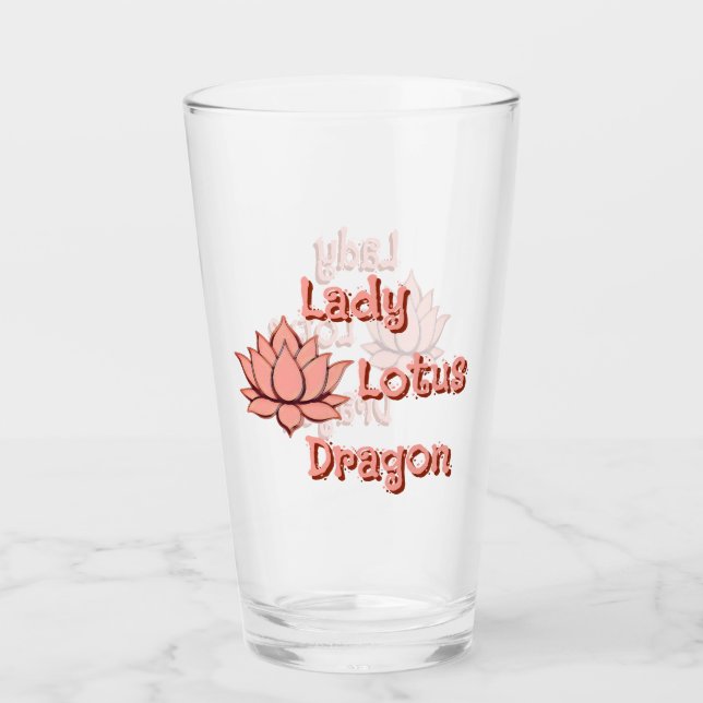Lady Lotus Drache-Lotusblüte Glas (Vorderseite)