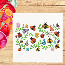 Lady Lovebug und Butterflies Party Serviette