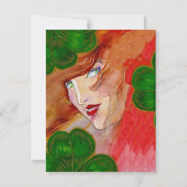 LADY LUCK IN CLOVER ST. PATRICK'S DAY PARTY INVITE EINLADUNG (Vorderseite)