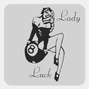 Lady Luck Quadratischer Aufkleber