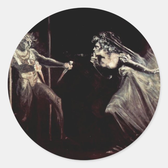 Lady Macbeth erhält die Daggers, Lady Macbeth Ta Runder Aufkleber (Vorderseite)