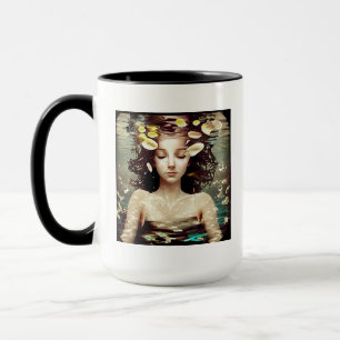 Lady Meditiert unter Wasser   Zitat zum inneren Fr Tasse
