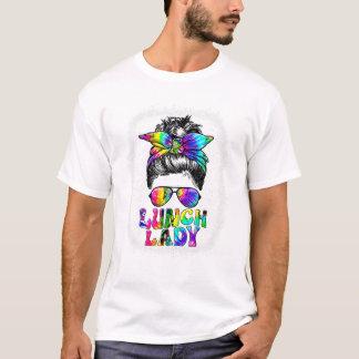 Lady Messy Bun Retro Mittagessen La T-Shirt