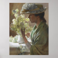 Lady mit Bouquet von Charles Courtney Curran