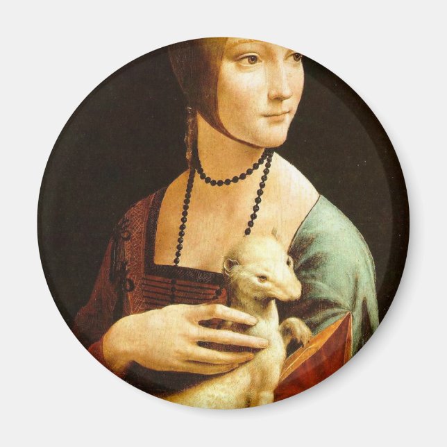 Lady mit einem Ermine von Leonardo Da Vinci c. 149 Magnet (Vorne)