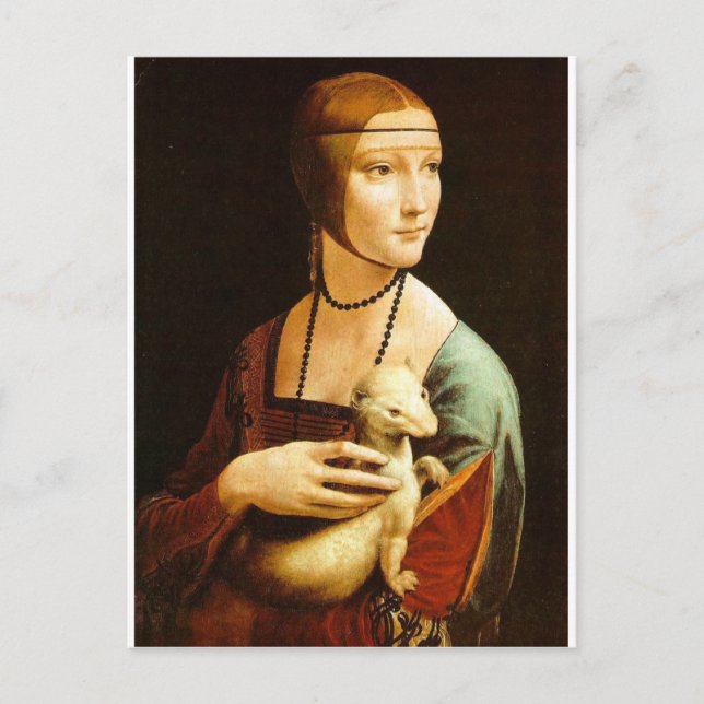 Lady mit einem Ermine von Leonardo Da Vinci c. 149 Postkarte (Vorderseite)