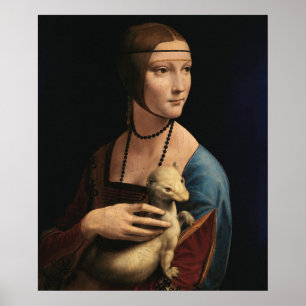 Lady mit einem Ermine von Leonardo da Vinci Poster