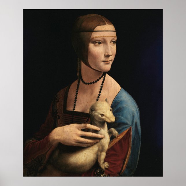 Lady mit einem Ermine von Leonardo da Vinci Poster (Vorne)