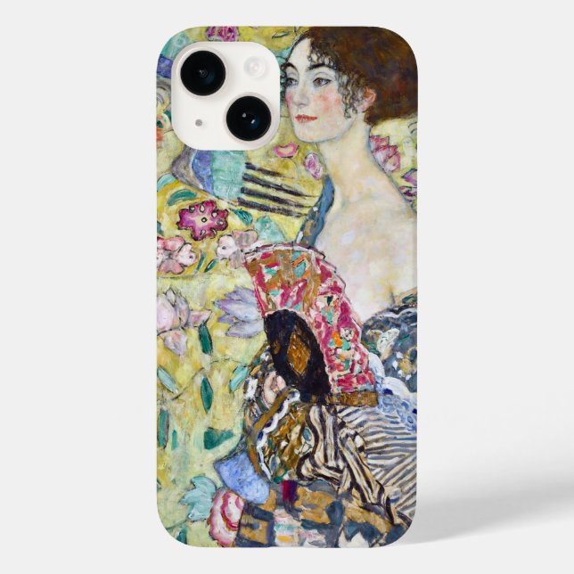 Lady mit einem Fan, Gustav Klimt Case-Mate iPhone 14 Hülle (Rückseite)
