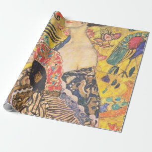 Lady mit einem Lüfterwächter Klimt Geschenkpapier
