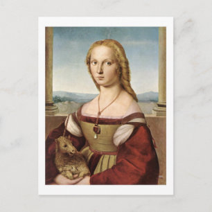 Lady mit Einhorn-Postkarte Postkarte