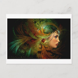 Lady mit elegantem Kopfteil Postkarte