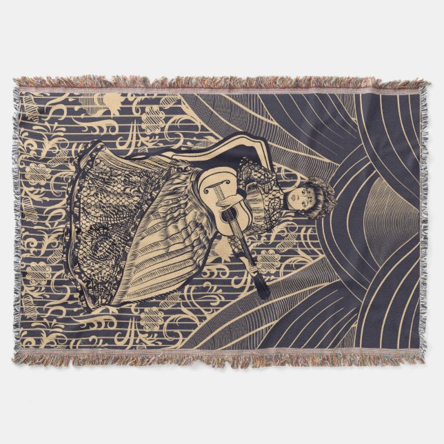 Lady mit Gitarre Decke (Vorderseite)