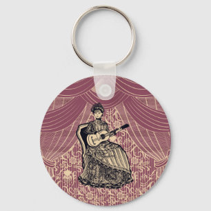 Lady mit Gitarre Schlüsselanhänger