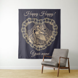 Lady mit Gitarre Wandteppich