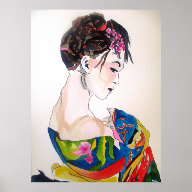 Lady mit Kimono Poster (Vorne)