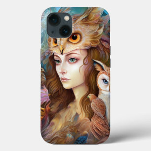 Lady mit Owl Surreal Fantasy Art Case-Mate iPhone Hülle
