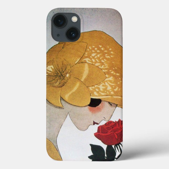 LADY MIT ROTE ROSE Case-Mate iPhone HÜLLE (Rückseite)