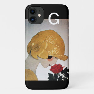 LADY MIT ROTE ROSE MONOGRAM Case-Mate iPhone HÜLLE