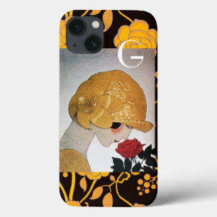LADY MIT ROTE ROSE MONOGRAM Case-Mate iPhone HÜLLE