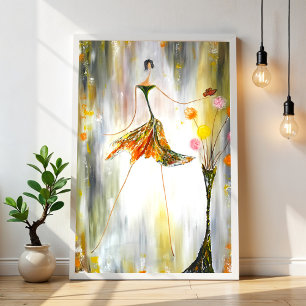 Lady mit Schmetterling Fotodruck