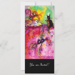 LADY MIT SCHWARZEM KATZE/Mardi Gras Masquerade Par Einladung