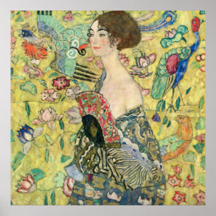 Lady mit Ventilator, Gustav Klimt, 1907,art nouvea Poster