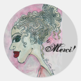 Lady No.3_Merci ! Aufkleber