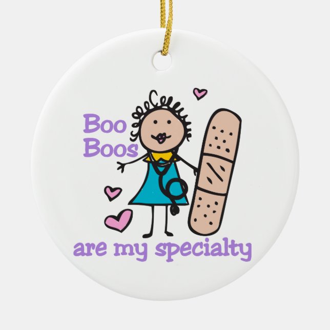 Lady Nurse Keramik Ornament (Vorne)