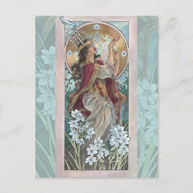 Lady of December Art Nouveau Birthstone Series Postkarte (Vorderseite)