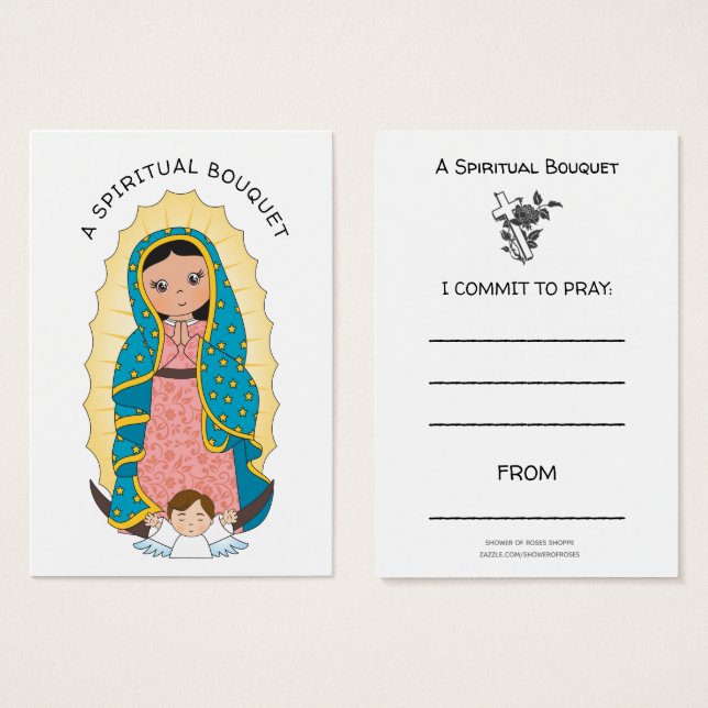 Lady of Guadalupe Spiritual Bouquet Prayer Card (Vorne & Hinten)