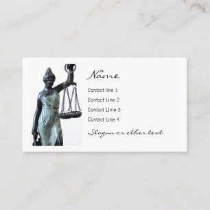 Lady of Justice, die die Waage der Gerechtigkeit h Visitenkarte