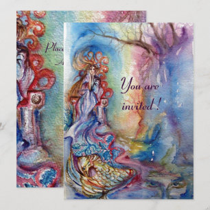 LADY OF LAKE , lebhaftes Blau rosa metallisches Si Einladung