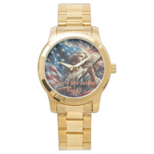 Lady of Liberty - Patriotismus Art Armbanduhr